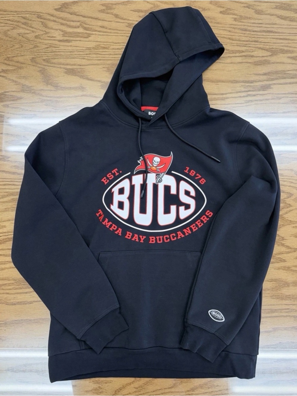 BOSS X NFL Sport Tampa Bay Buccaneers Hoodie Sweatshirt Black Mens XL - 22 x 27